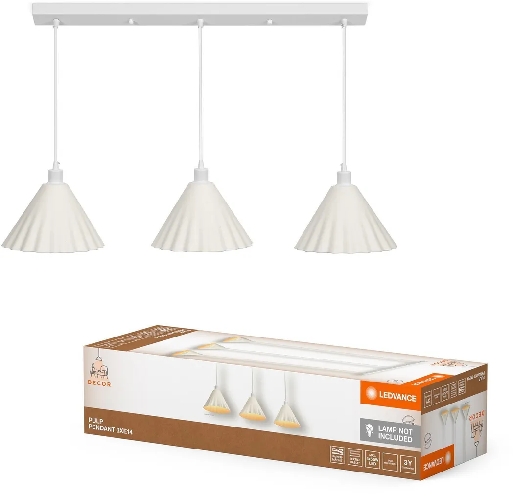 RIPPVALGUSTI LEDVANCE PENDANT 3XE14 VALGE