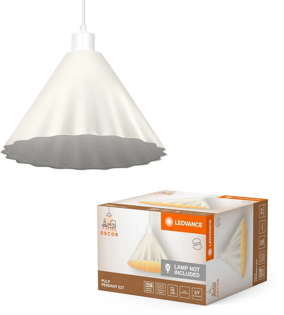 RIPPVALGUSTI LEDVANCE PENDAN E27 VALGE
