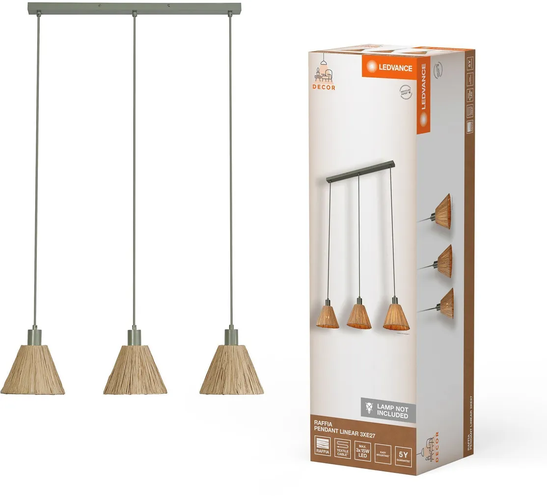 RIPPVALGUSTI LEDVANCE RAFFIA 3XE37 ROHELINE