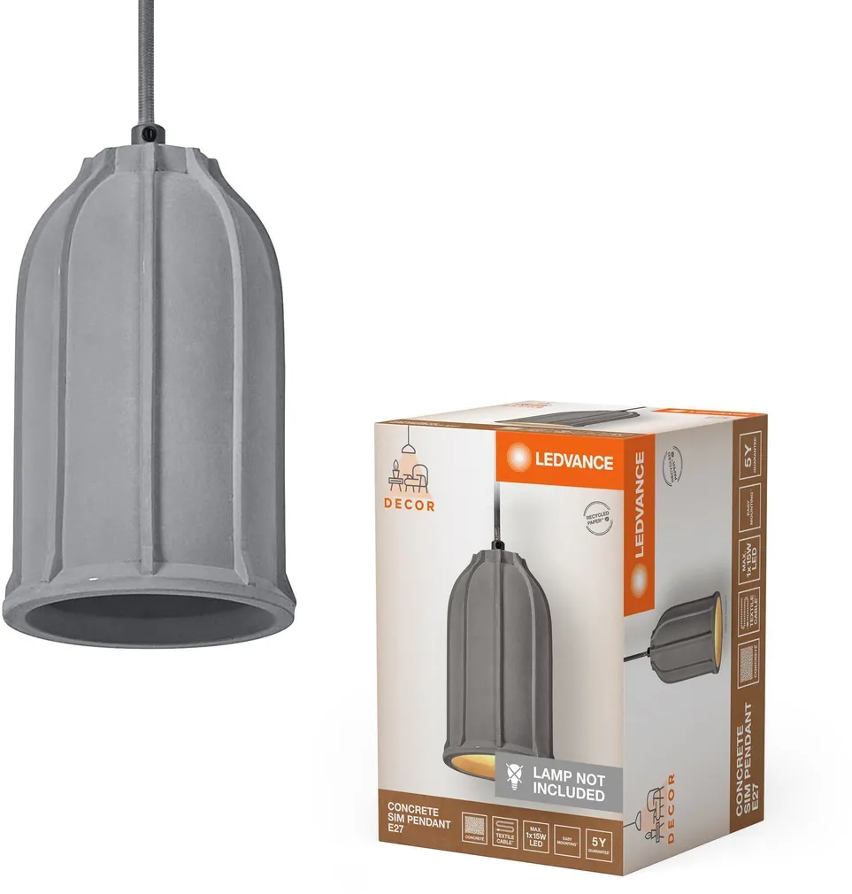 RIPPVALGUSTI LEDVANCE CONCRETE SIM E27 TUMEHALL