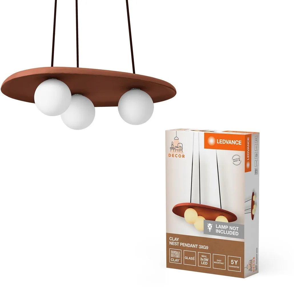 RIPPVALGUSTI LEDVANCE CLAY NEST 3XG9 PRUUN