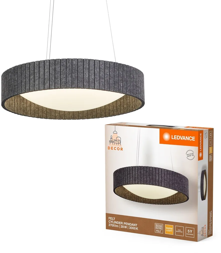 RIPPVALGUSTI LEDVANCE FELT CYLINDER 28W 830MM TUMEHALL