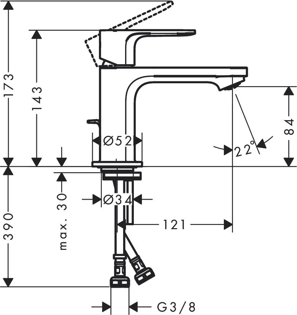 VALAMUSEGISTI HANSGROHE REBRIS S 80 KROOMITUD