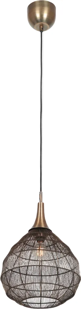 RIPPVALGUSTI TRIO SORAYA E27 42CM MATT MUST/ANTIIKMESSING