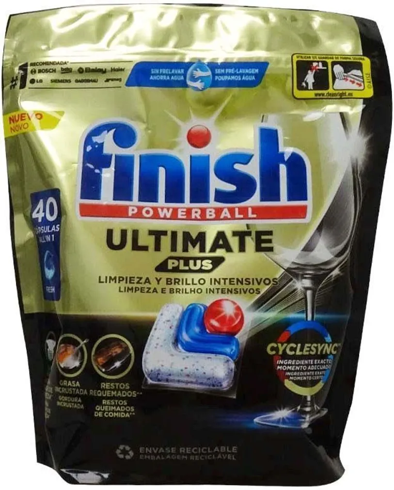 NÕUDEPESUKAPSLID FINISH POWERBALL ULTIMATE PLUS 40TK