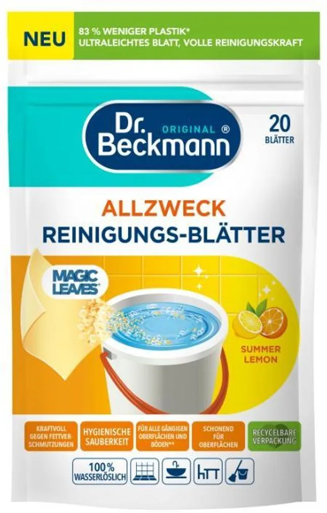 ÜLDPUHASTUSVAHENDI LEHED DR. BECKMANN MAGIC LEAVES SUMMER LEMON 20TK
