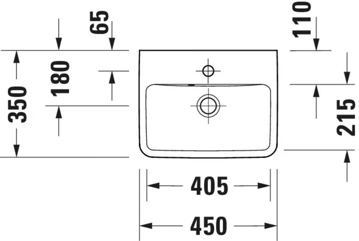 VALAMU DURAVIT NO.1 45CM VALGE