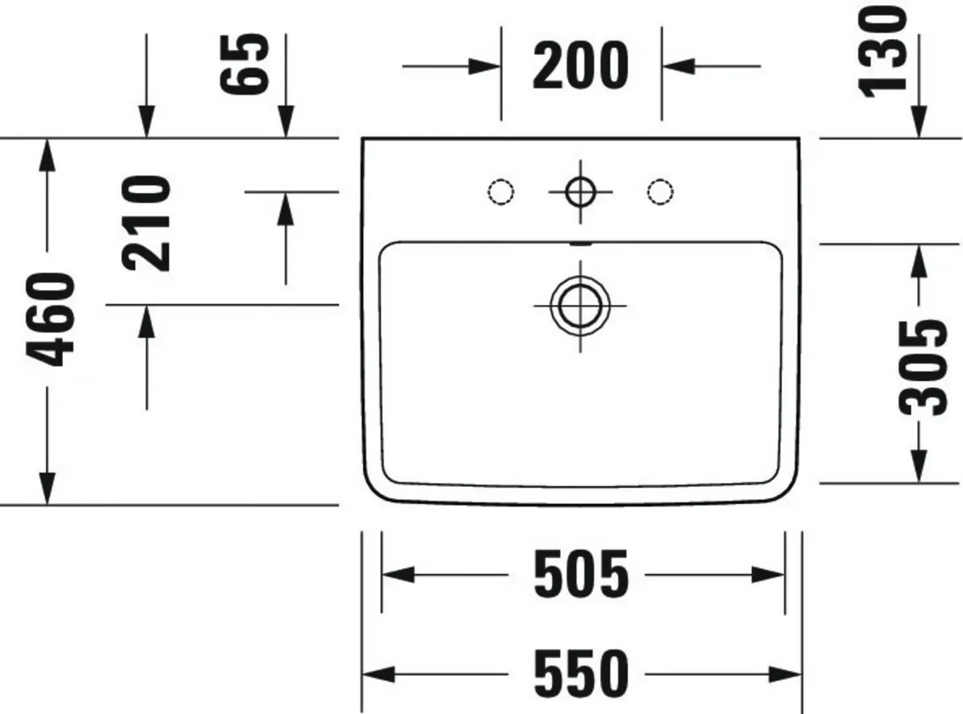 VALAMU DURAVIT NO.1 55CM VALGE