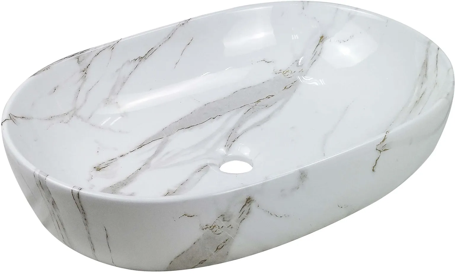 VALAMU INVENA KORFU 60X42CM PINNAPEALNE OVAALNE VALGE MARMOR