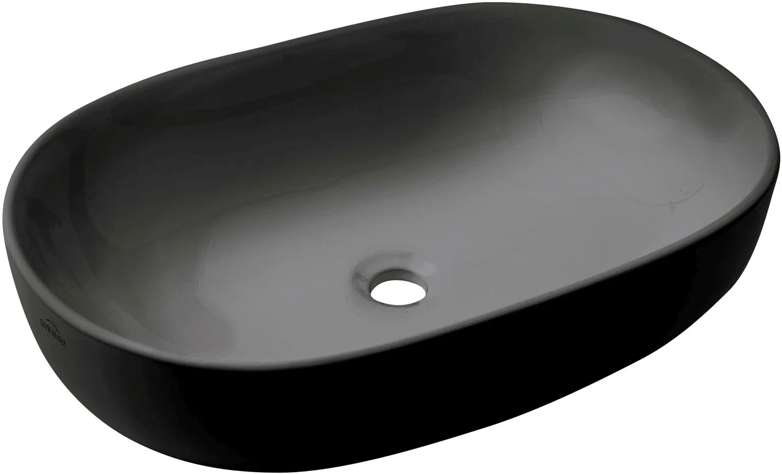 VALAMU INVENA KORFU 60X42CM PINNAPEALNE OVAALNE MUST MATT