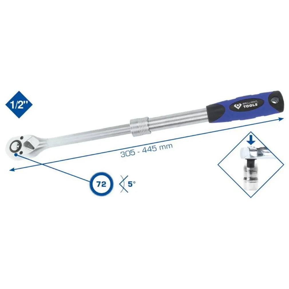 TELESKOOPNARRE BRILLIANT TOOLS 1/2´´, 305-445MM