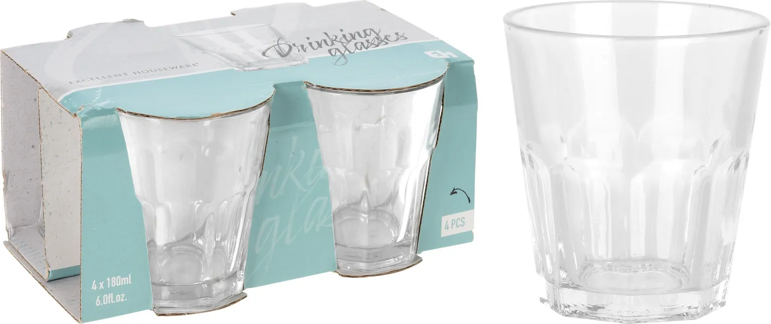 JOOGIKLAASIDE KOMPLEKT 180ML, 4-OSALINE