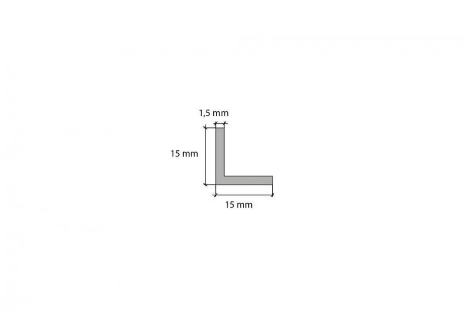 ALUMIINIUM L-PROFIIL CEZAR 15X15X1,5X1000MM ANOD.HÕBEDANE