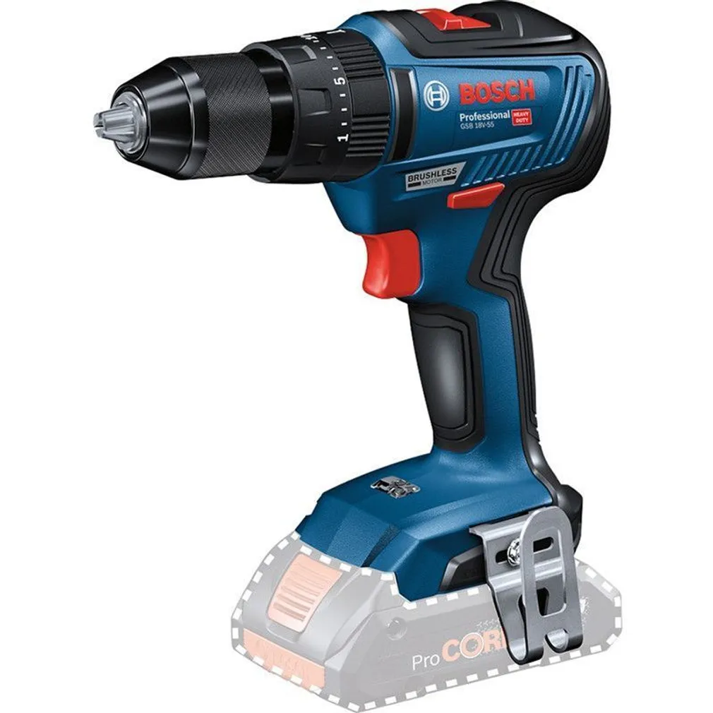 AKULÖÖKTRELL BOSCH GSB 18V-55, ILMA AKU JA LAADIJATA