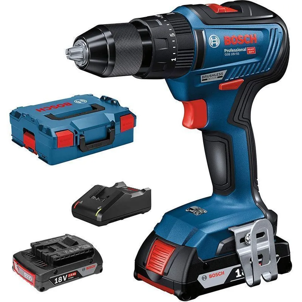 AKULÖÖKTRELL BOSCH GSB 18V-55, LC 2X2.0, 18V-40
