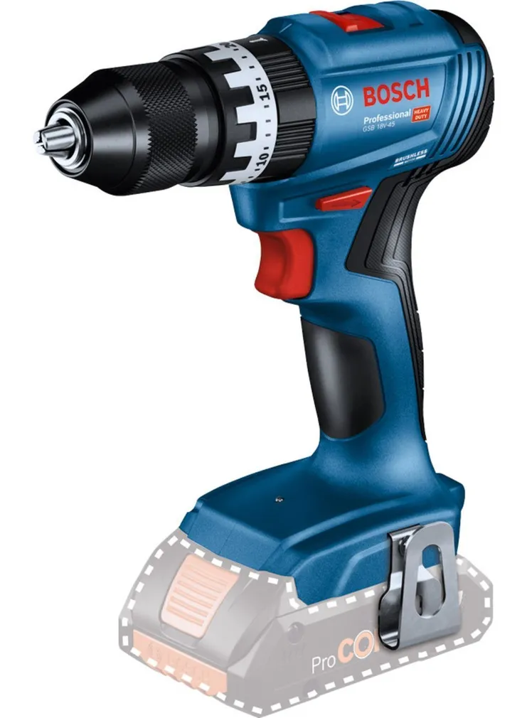 AKULÖÖKTRELL BOSCH GSB 18V-45, ILMA AKU JA LAADIJATA