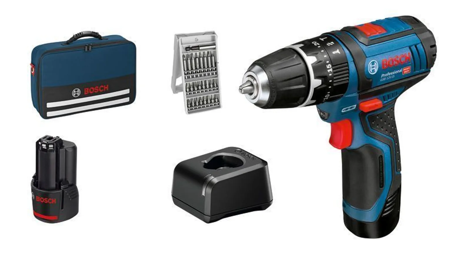 AKUTRELL BOSCH GSB 12V-15, 12V, 2X2,0AH, OSTIKUTEGA