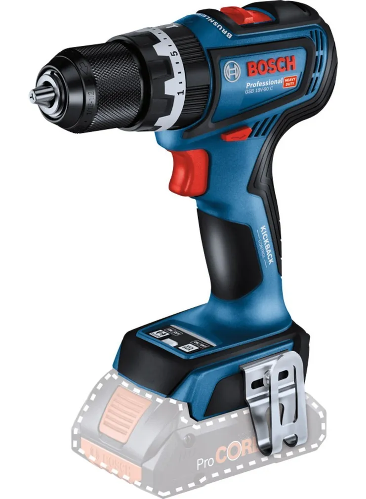 AKULÖÖKTRELL BOSCH GSB 18V-90 C, ILMA AKU JA LAADIJATA