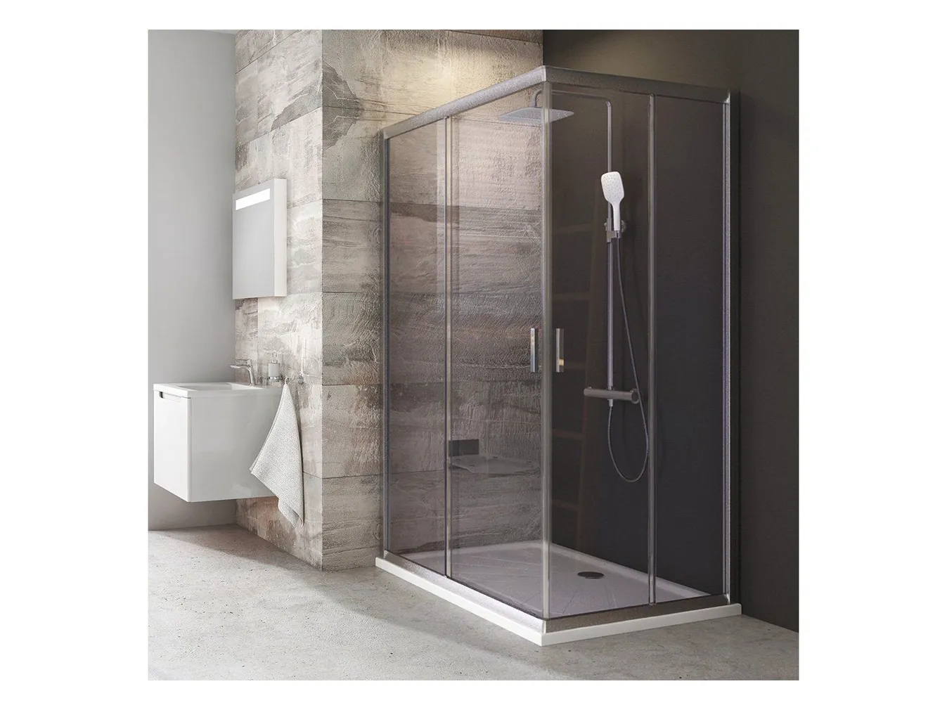 DUŠINURK RAVAK BLIX BLRV2K-100, 100X190CM SATIIN, ALUSETA