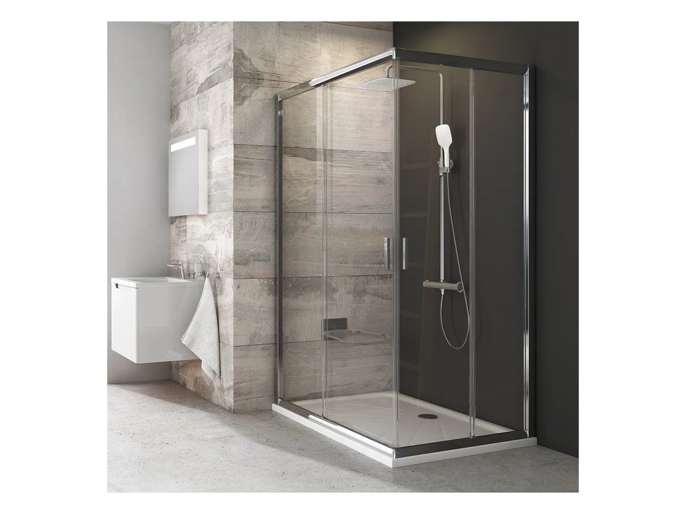 DUŠINURK RAVAK BLIX BLRV2K-120, 120X190CM ALUMIINIUM, ALUSETA