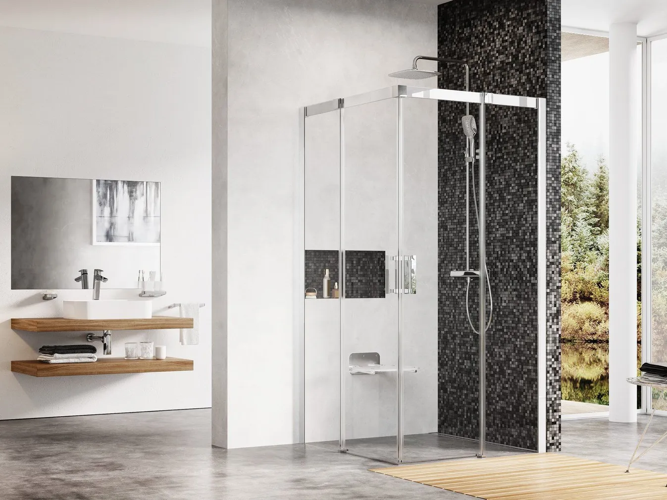 DUŠINURK RAVAK MSRV4-80/80, 80X195CM, ALUMIINIUM, ALUSETA
