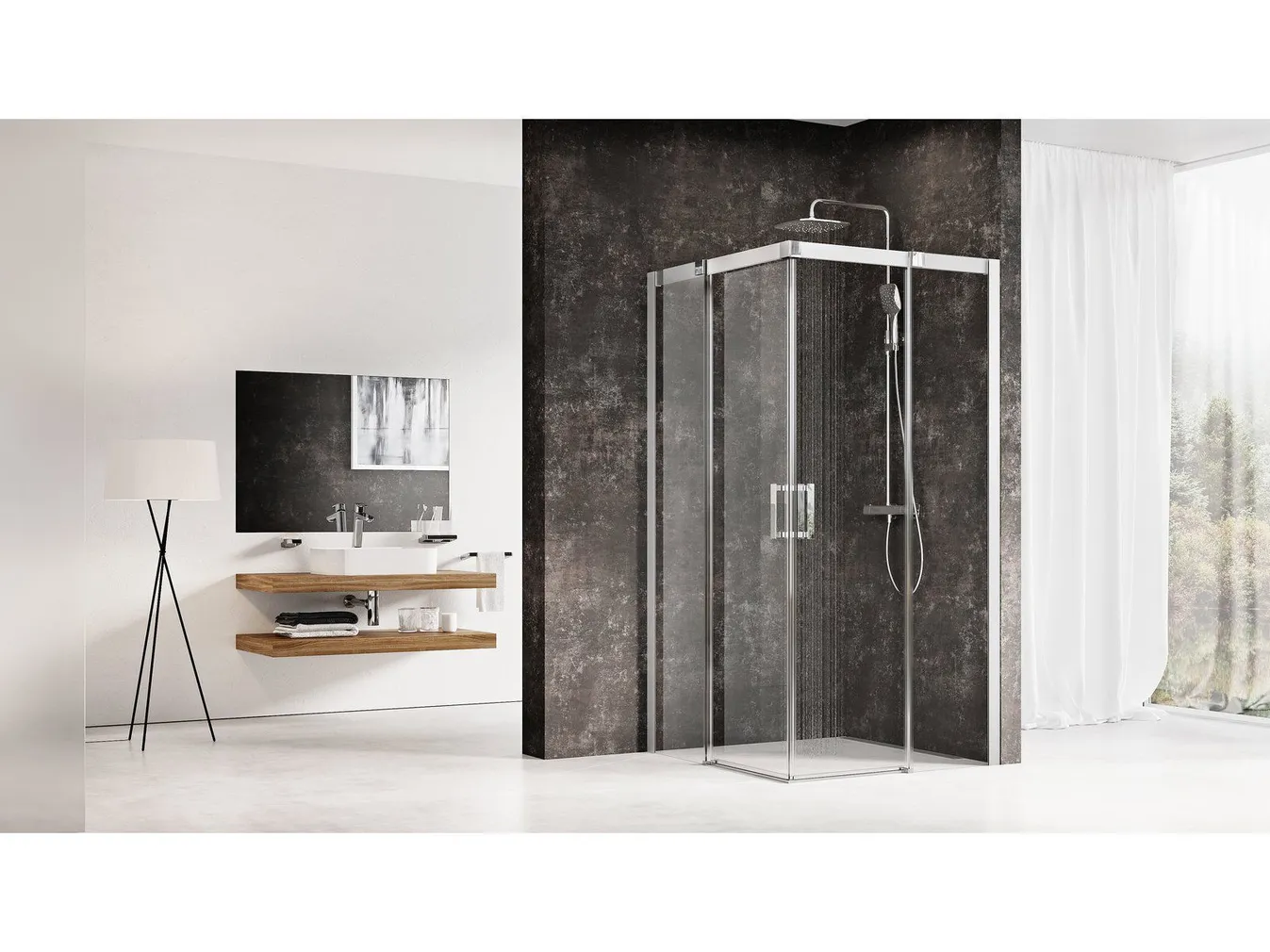 DUŠINURK RAVAK MSRV4-100/100, 100X195CM, SATIIN, ALUSETA