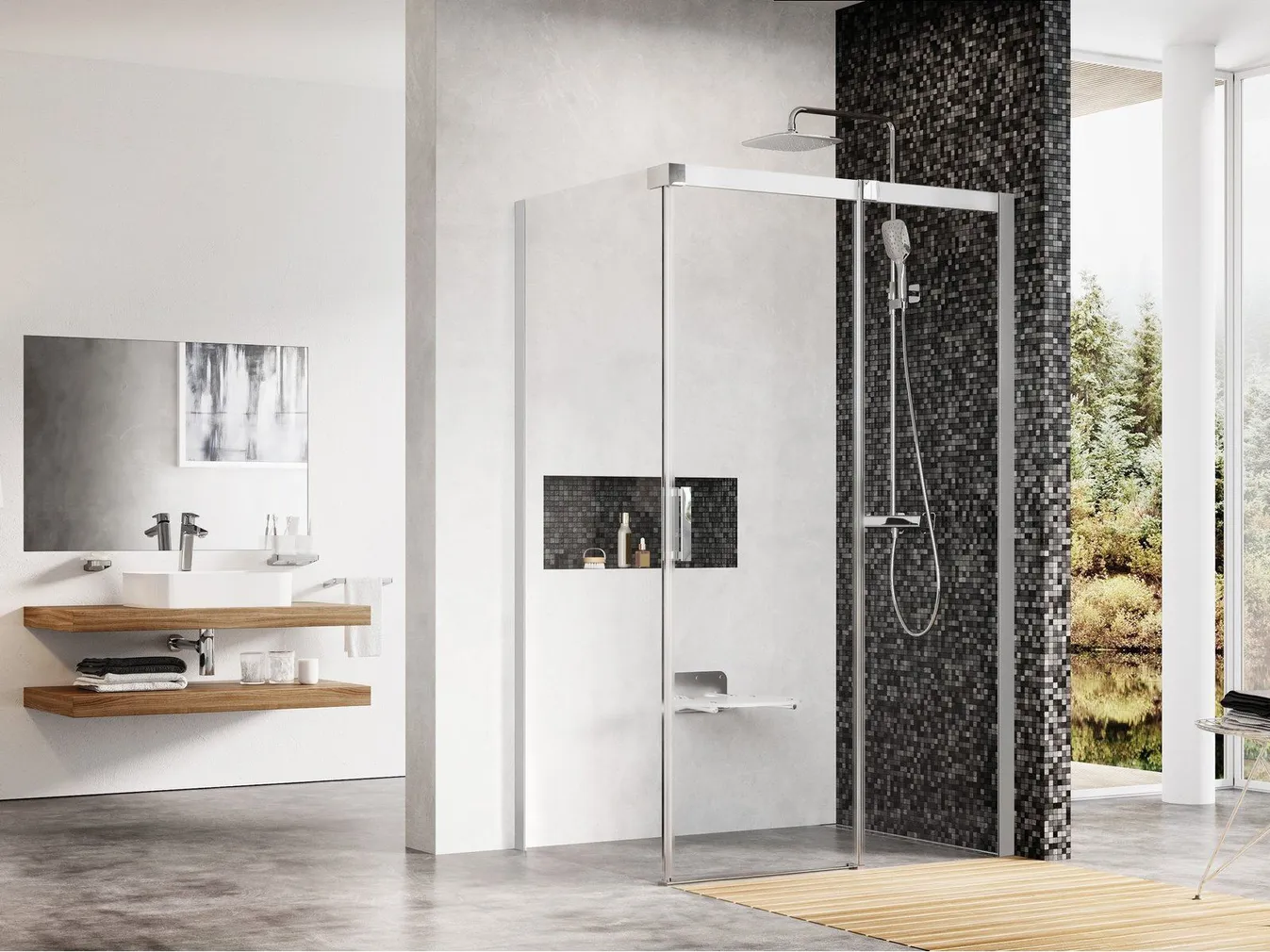 DUŠINURK RAVAK MATRIX MSDPS-120/90, 120X90X195CM PAREM, SATIIN