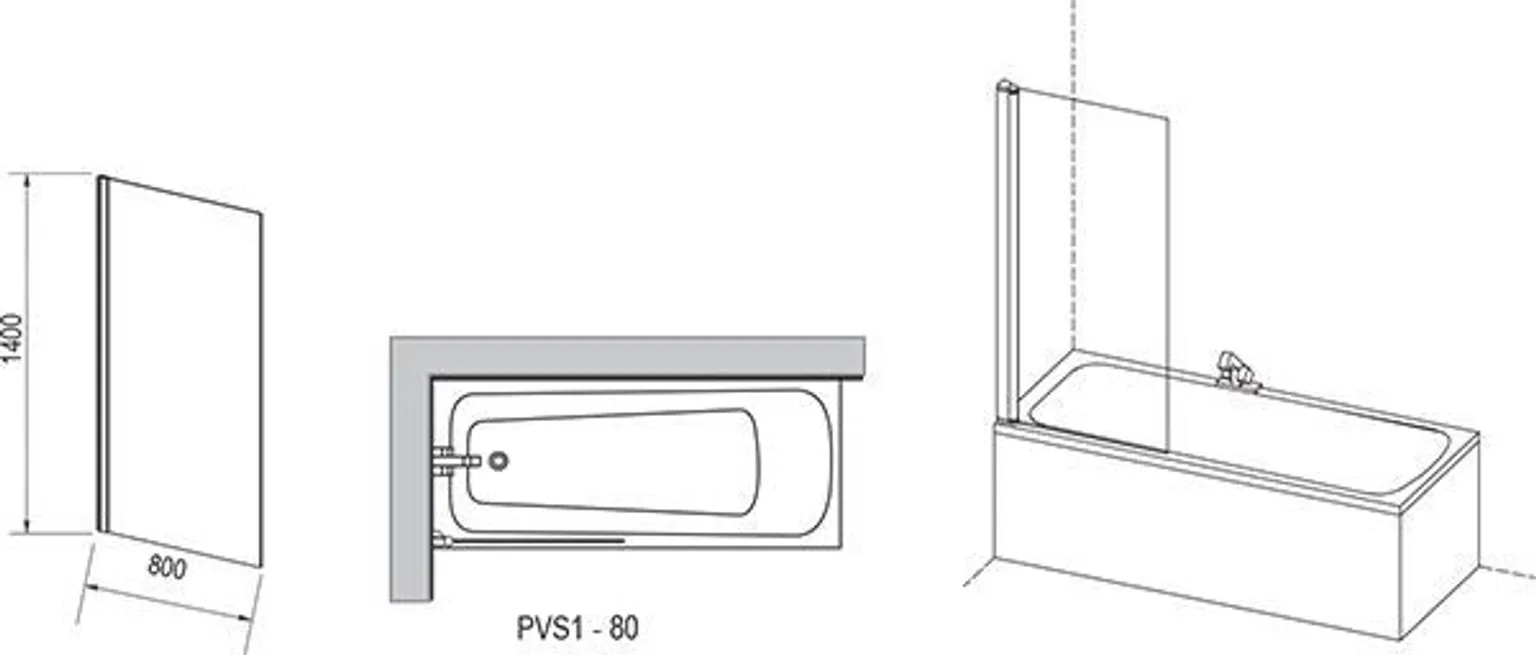VANNISEIN RAVAK PVS1-80, 80X140CM