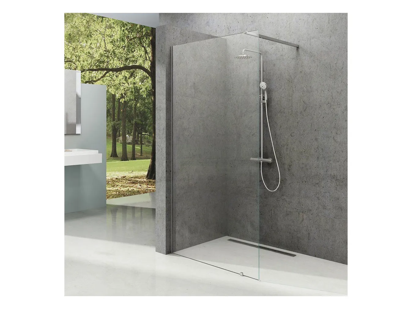 DUŠISEIN RAVAK WALK-IN WALL-130, 130X200CM ALUMIINIUM