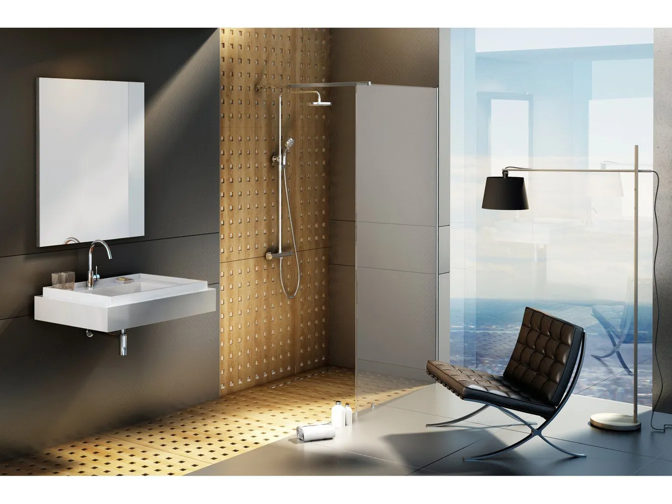 DUŠISEIN RAVAK WALK-IN WALL-130, 130X200CM ALUMIINIUM