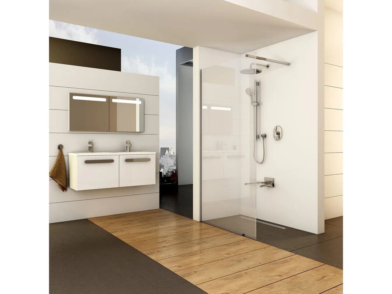 DUŠISEIN RAVAK WALK-IN WALL-130, 130X200CM ALUMIINIUM