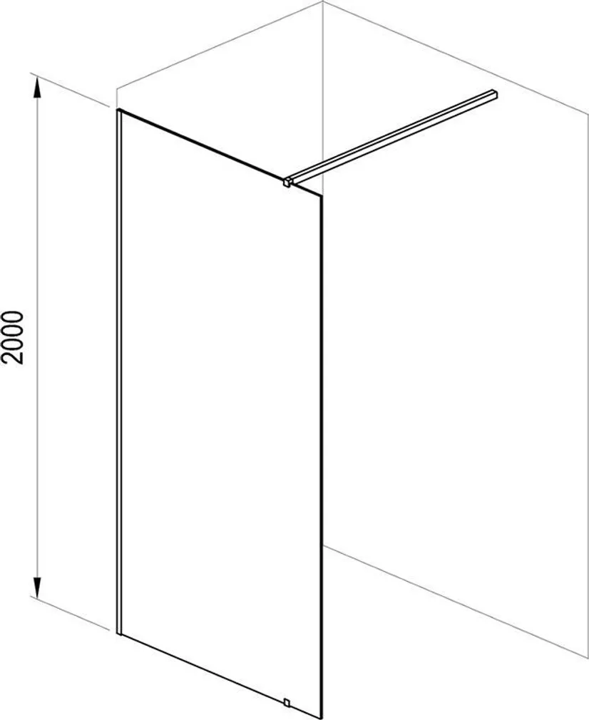 DUŠISEIN RAVAK WALK-IN WALL-130, 130X200CM ALUMIINIUM