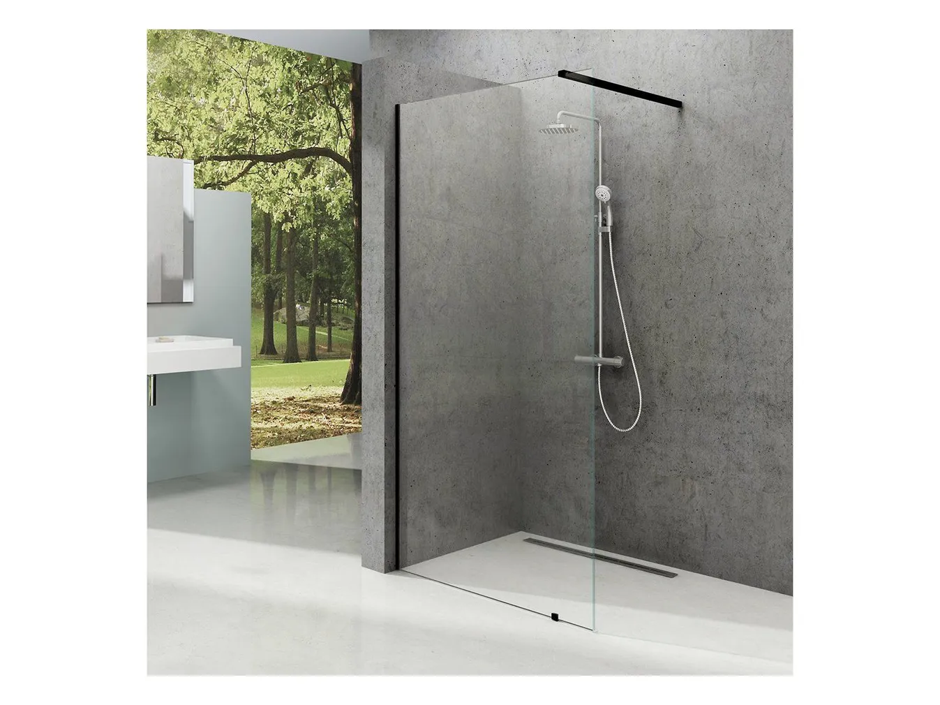 DUŠISEIN RAVAK WALK-IN WALL-70, 70X200CM MUST