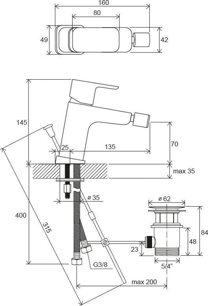 BIDEESEGISTI RAVAK 10° FREE TD F 055.20 MUST
