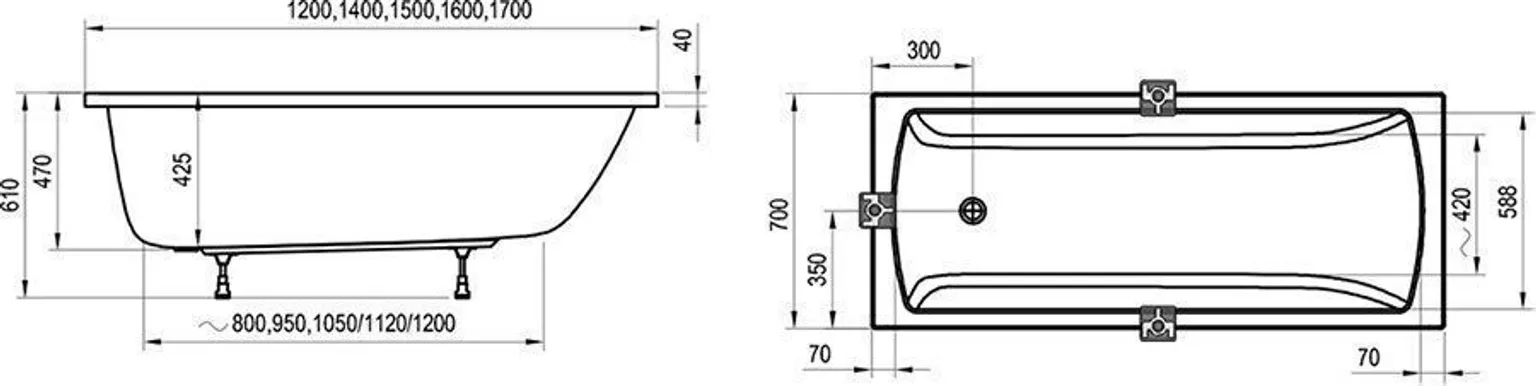 VANN RAVAK CLASSIC II 120X70, RISTKÜLIK