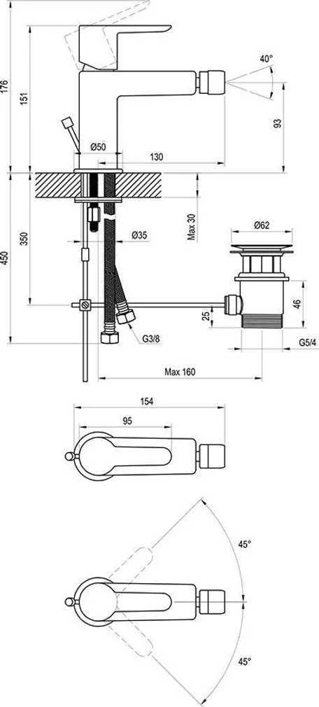 BIDEESEGISTI RAVAK PURI PU 055.20 MUST