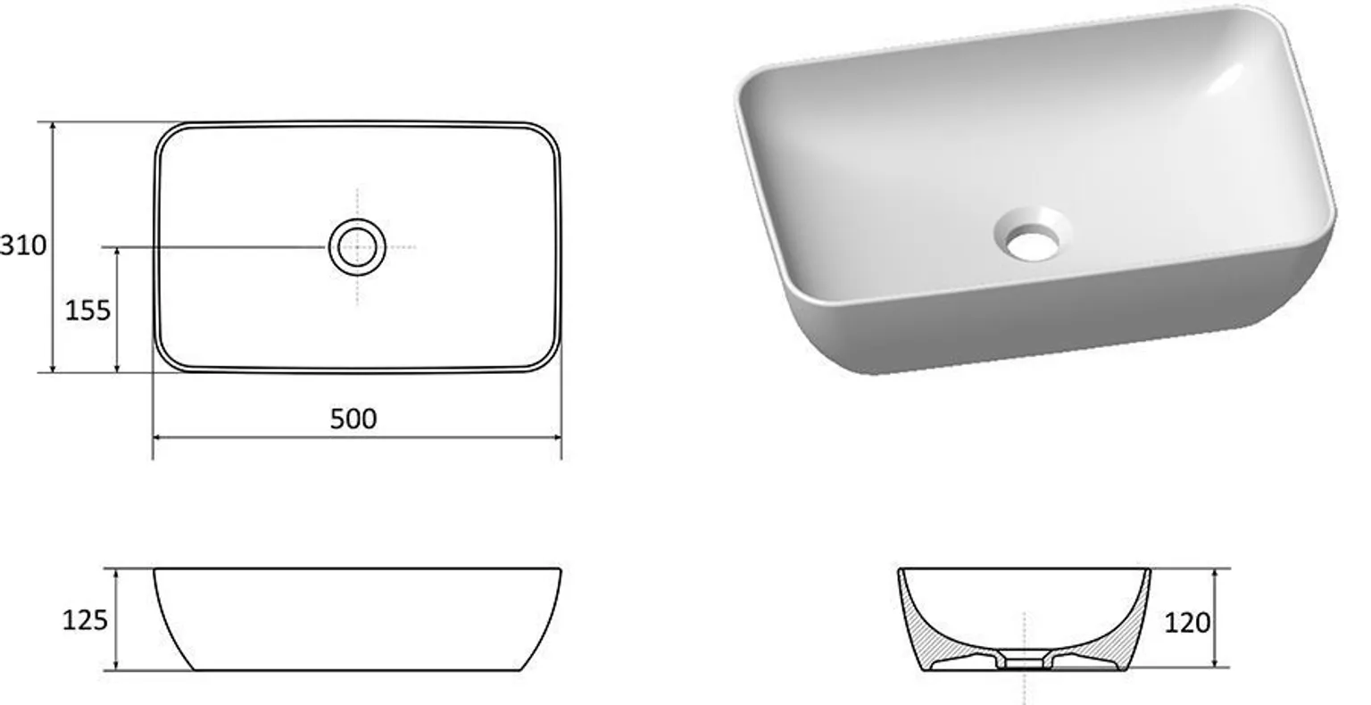 VALAMU RAVAK UNI 500 R SLIM MUST MATT