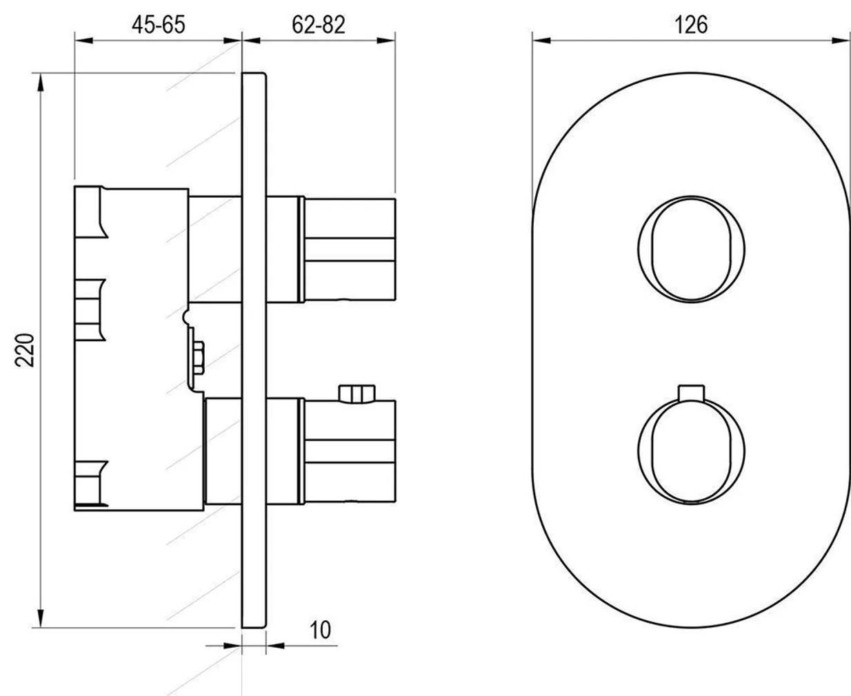 TERMOSTAATSEGISTI RAVAK CHROME II 063.20 MUST, PEIDETUD