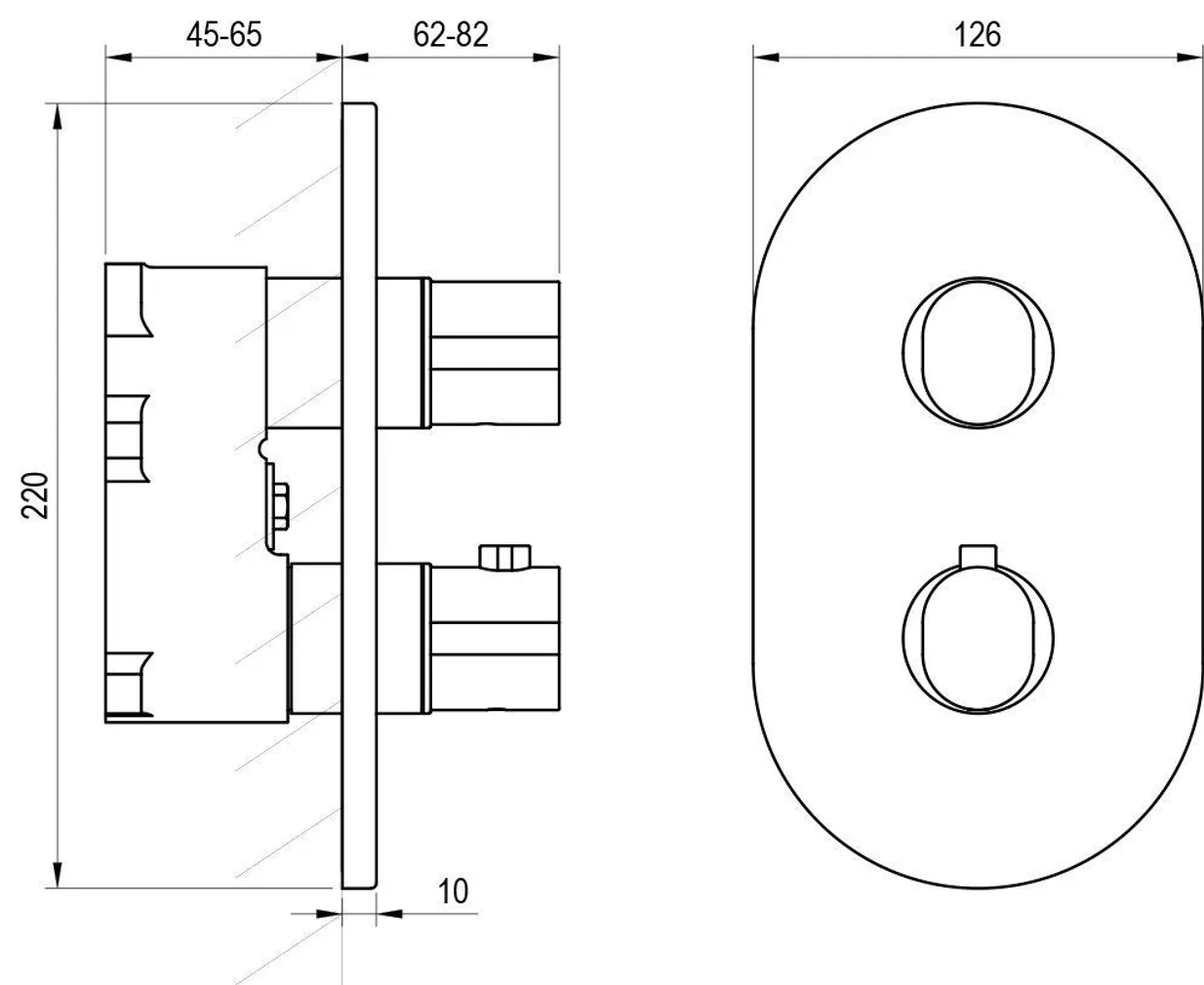 TERMOSTAATSEGISTI RAVAK CHROME II 067.20 MUST, PEIDETUD