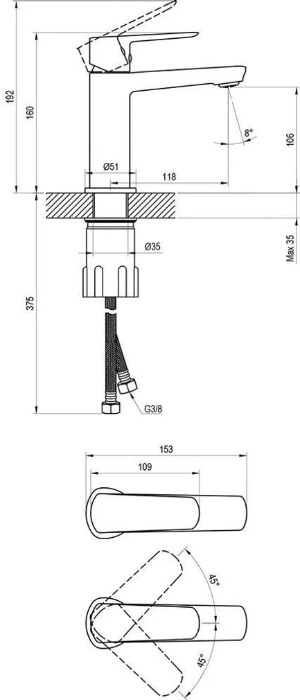 VALAMUSEGISTI RAVAK LIFE LF 012.20BL, 160MM, KROOM