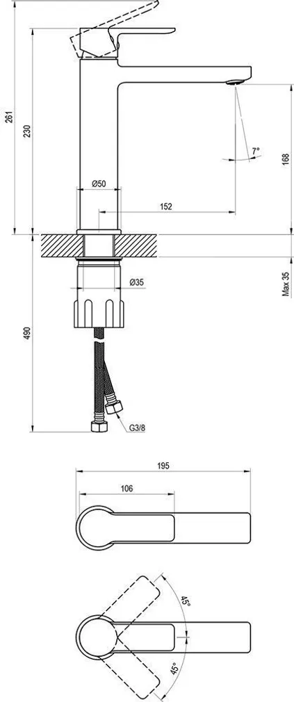 KÕRGE VALAMUSEGISTI RAVAK SL 014.00CR, 230MM, KROOM