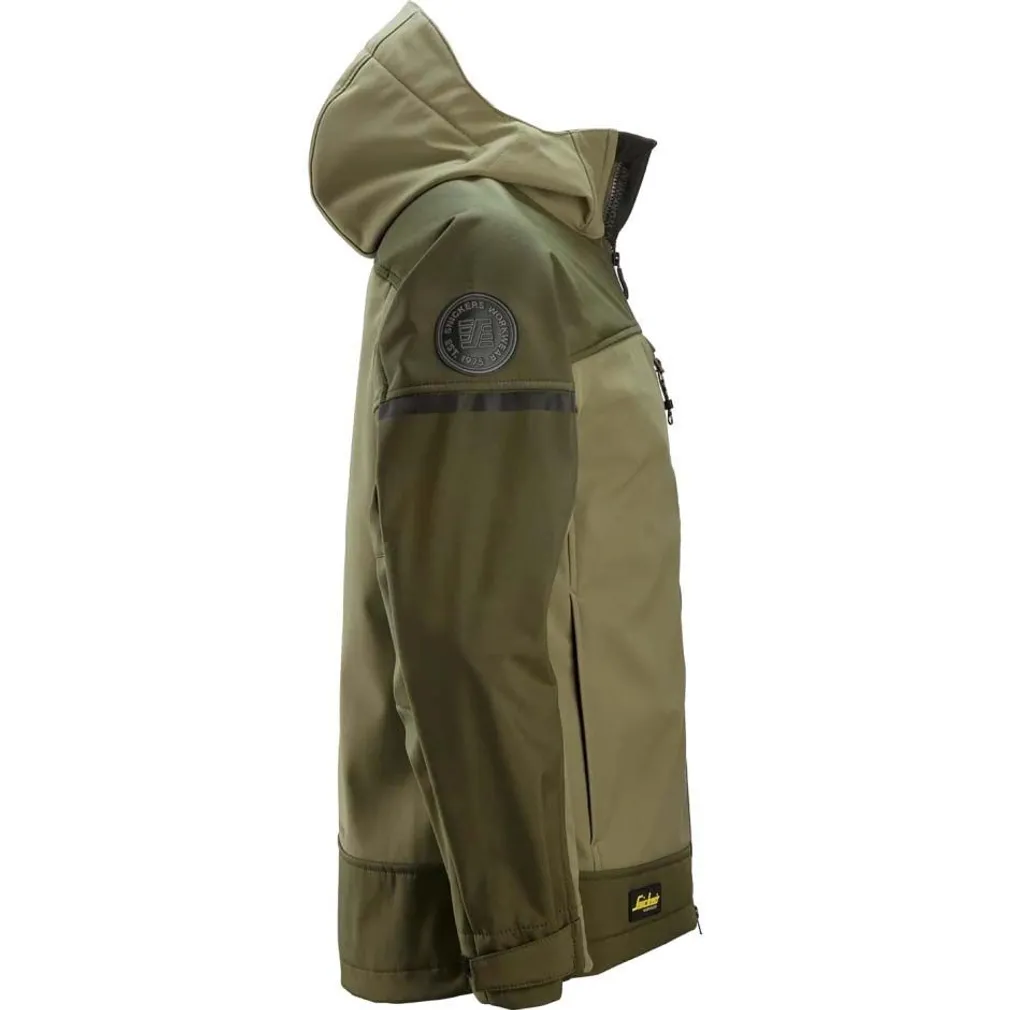 TÖÖJAKK SNICKERS ALLROUNDWORK SOFTSHELL KHAKIROHELINE SUURUS M