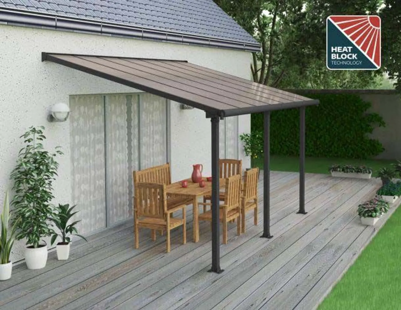 VARIKATUS TERRASSILE OLYMPIA 3X4,25M HALL/PRONKS