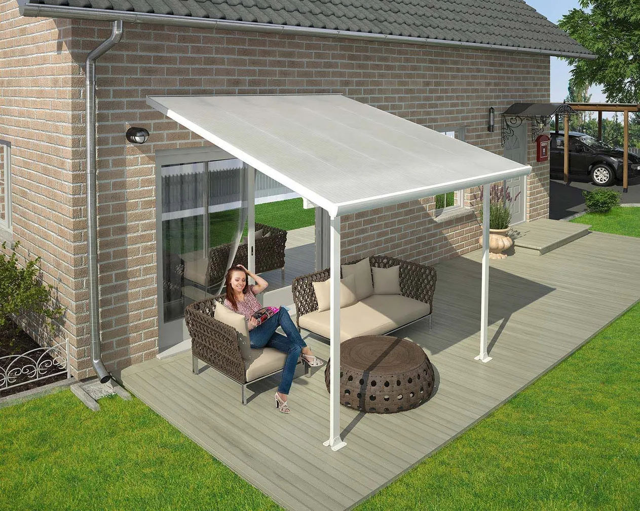 VARIKATUS TERRASSILE FERIA 3X3M VALGE/KIRGAS