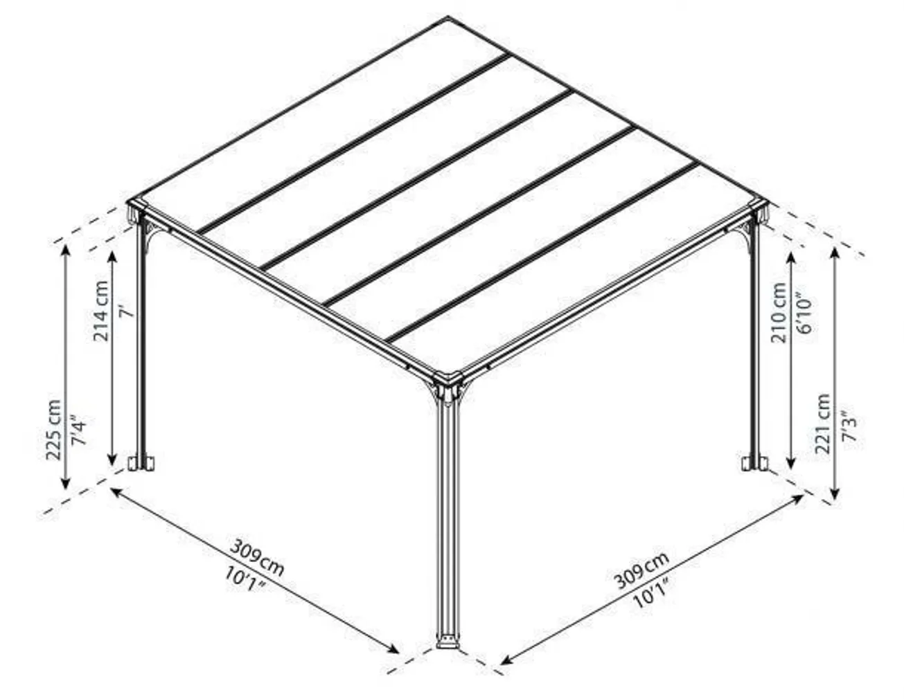 VARIKATUS MILANO 3000, 309X309 CM