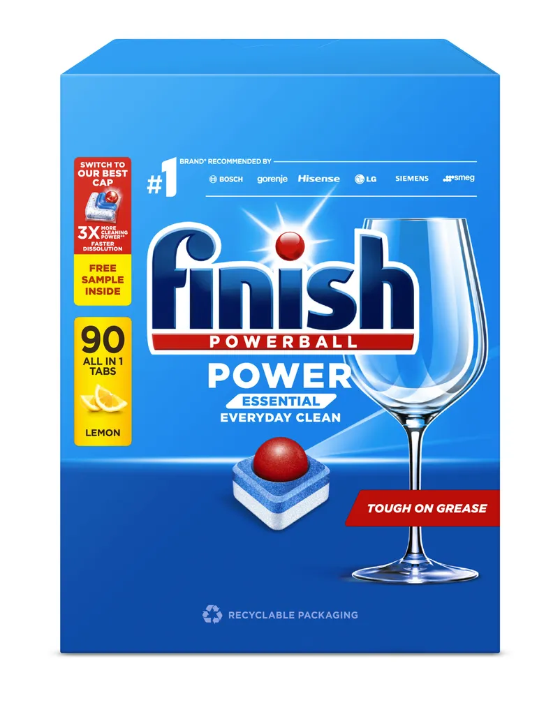 NÕUDEPESUKAPSLID FINISH POWER ESSENTIAL LEMON 90TK