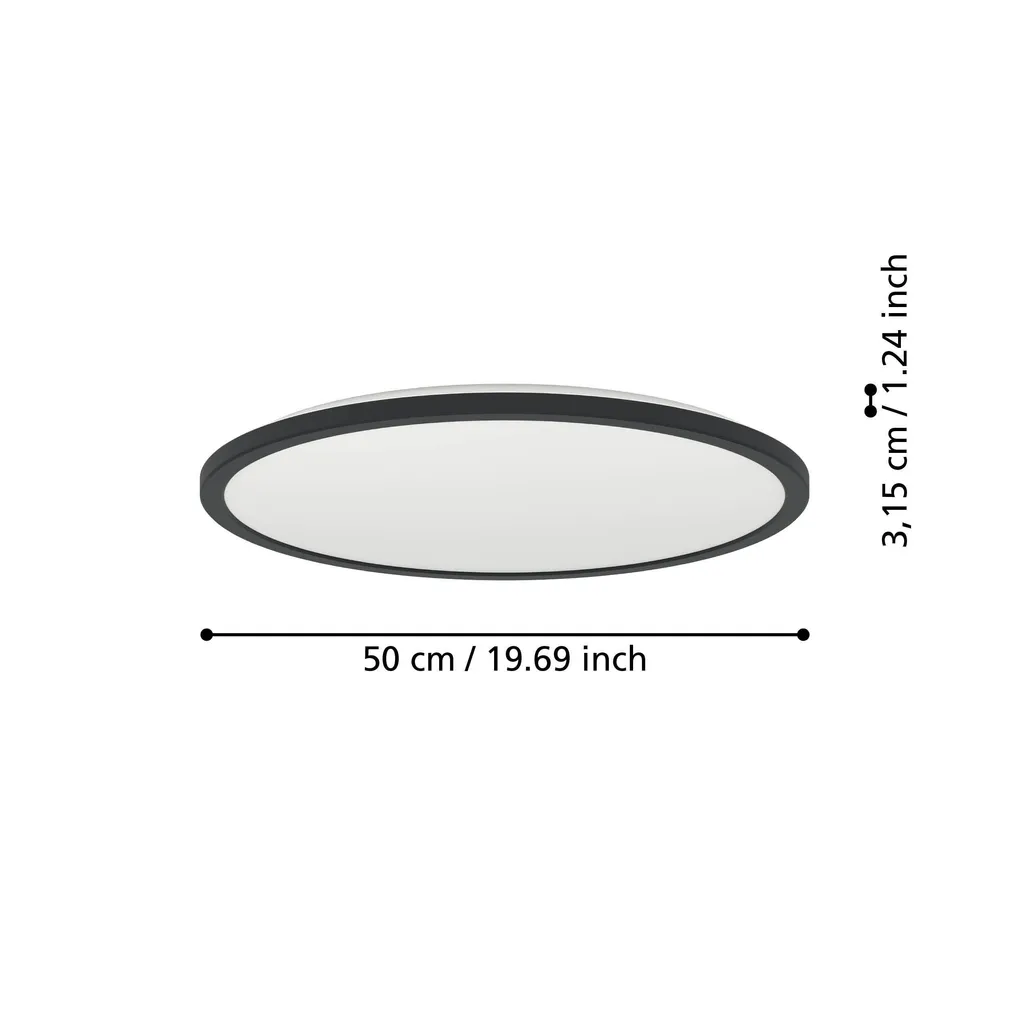 PLAFOON EGLO ROVITO-R IP44 2700-6500K 55CM PULT MUST