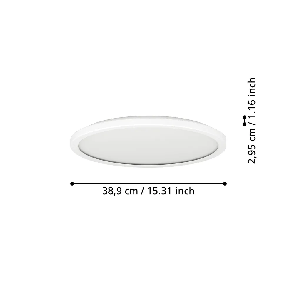 PLAFOON EGLO ROVITO-R IP44 2700-6500K 39CM PULT VALGE