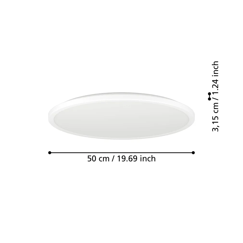 PLAFOON EGLO ROVITO-R IP44 2700-6500K 50CM PULT VALGE