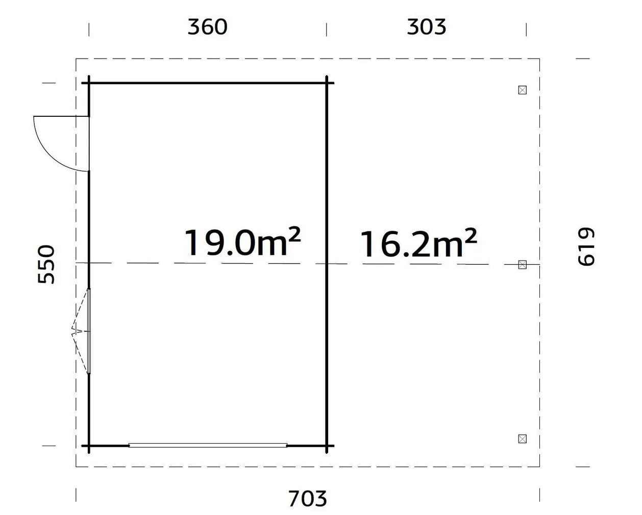 GARAAŽ PALMAKO ROGER 19,0+16,2M² ALGKOMPLEKT